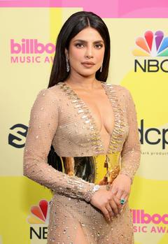 Priyanka Chopra cleavage at 2021 Billboard Music Awards in Los Angeles