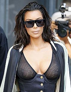 Kim Kardashian in see through outfit