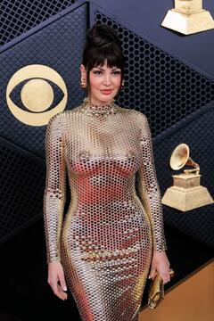 Bleona Qereti see through to boobs at 68th Grammy awards in LA - February 01, 2026