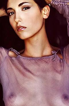 Caterina Balivo topless under transparent top