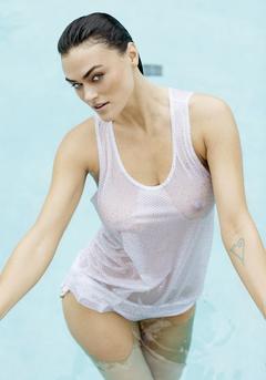 Myla Dalbesio in see through wet shirt