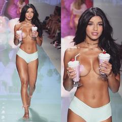 Yovanna Ventura braless runway collage