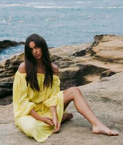 Taylor Nunez in yellow dress for Sam David photoshoot - February 2024