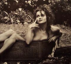 Helena Bonham Carter naked in a bathtub