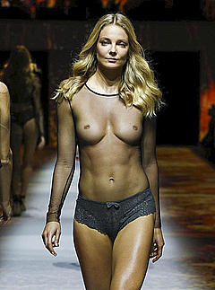 Eniko Mihalik nude tits under fully transparent top