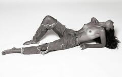 Marie Teissonniere topless in jeans