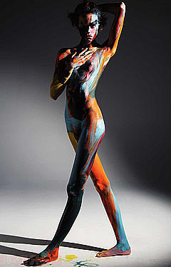 Freja Beha naked body art