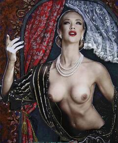 Ludmilla Radchenko topless for Pop Art catalogue
