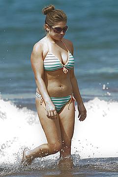Danielle Fishel in a bikini at a beach in Hawaii