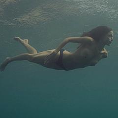 Elena Anaya swimming topless in Hierro