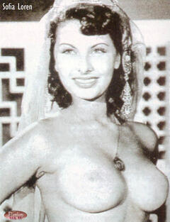 Sophia Loren topless black-&-white image