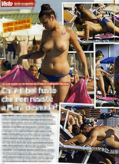 Mara Adriani topless paparazzi collage