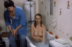 German actress Michaela May nude in a bathtub at Der falsche Pass fur Tibo