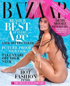 Demi Moore naked for Harper's BAZAAR Magazine cover - October 2019