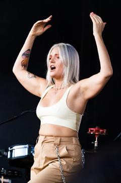 Tove Lo performs on a stage in Liseberg