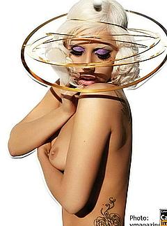 Singer Lady Gaga topless