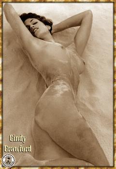Cindy Crawford nude black-&-white mag scan