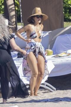 Jessica Alba in a bikini on the beach in Puerto Vallarta - December 2024