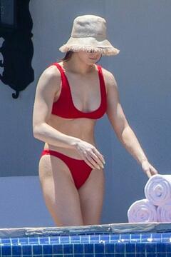 Hailee Steinfeld in red bikini at vacation in Mexico - July 2023