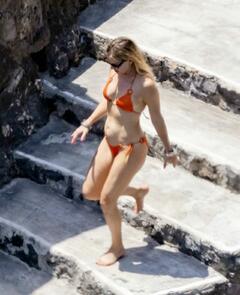 Kate Hudson in orange bikini out in Positano