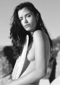 Nataniele Ribeiro topless black-&-white photo