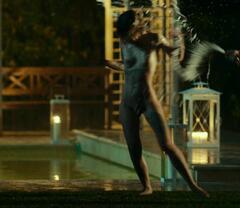 Gaia Bavaro naked poolside at Security