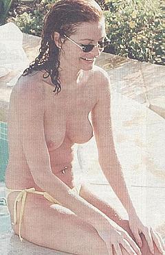 Tracy Shaw topless poolside