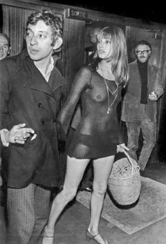 Jane Birkin braless in see through top
