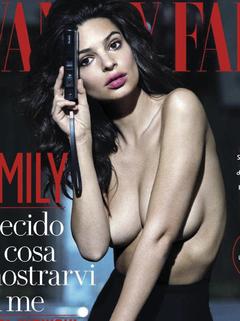 Emily Ratajkowski braless for magazine