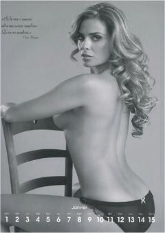 Clara Morgane topless black-&-white image