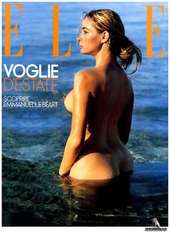 Emmanuelle Beart nude in a water for Elle Magazine