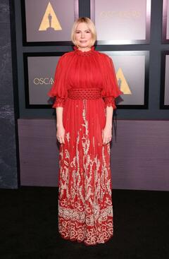 Michelle Williams in red dress at 13th Governors Awards in LA