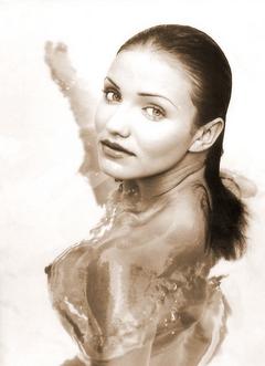 Cameron Diaz topless in a pool