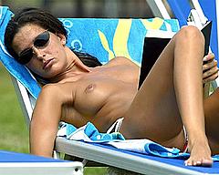 Alessia Merz tanning topless