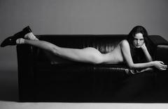 Anna de Rijk lying naked on a sofa in Lui Magazine #9 Summer 2019