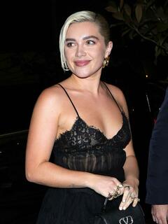Florence Pugh see through to nipples at Valentino afterparty during Paris Fashion Week