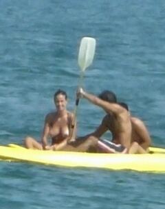 Francesca Fioretti topless on a boat paparazzi photo