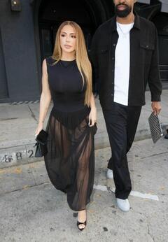 Larsa Pippen leave after an early dinner at Craig's in West Hollywood - April 2025