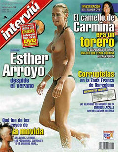 Esther Arroyo topless paparazzi photo at magazine cover