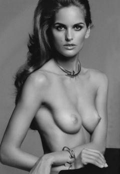 Izabel Goulart topless black-&-white photo