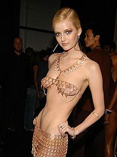 Lydia Hearst posing almost topless