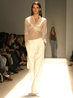 Diana Dondoe in see through blouse runway photo