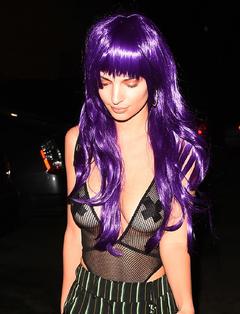 Emily Ratajkowski in see through top with pasties