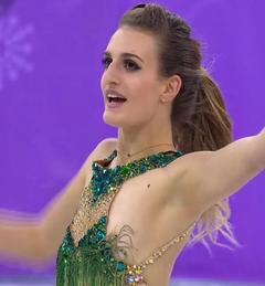Gabriella Papadakis tit slip at Olympic ice
