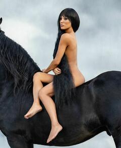 Bianca Censori naked at horse for Vanity Fair - February 2026