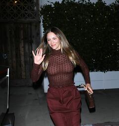Katharine McPhee wows in a chic all-burgundy outfit as she hits the town for dinner with David Foster in Santa Monica - August 29, 2026