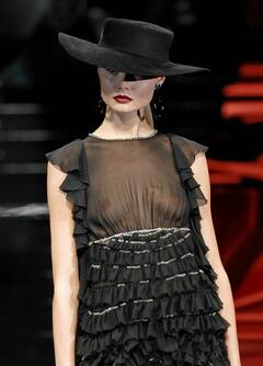 Magdalena Frackowiak braless in see through top at Kenzo FW 2007 Fashion Show in Paris