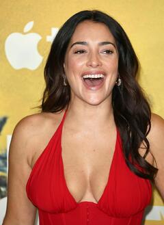 Natalie Martinez cleavage in red dress at Bad Monkey premiere in LA - August 12, 2024