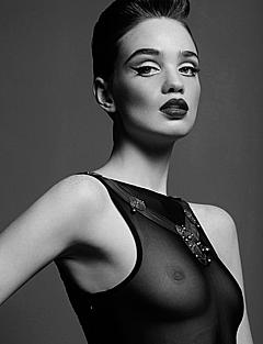 Toma Barkova in see through top