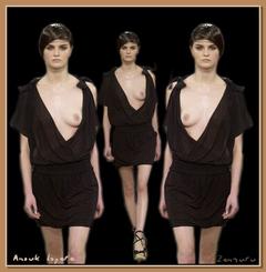 Anouck Lepere nude tit runway collage